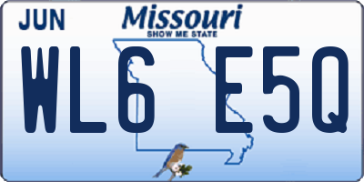 MO license plate WL6E5Q
