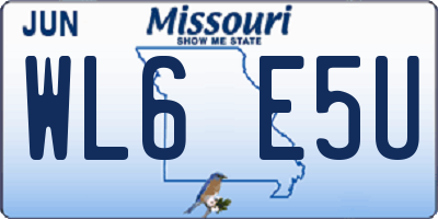 MO license plate WL6E5U