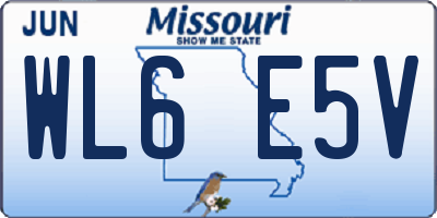 MO license plate WL6E5V