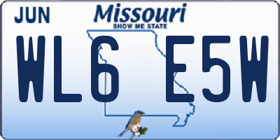 MO license plate WL6E5W