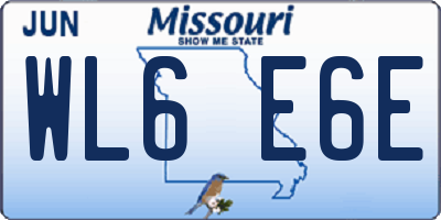 MO license plate WL6E6E