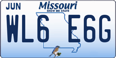 MO license plate WL6E6G