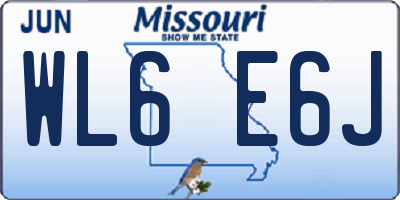 MO license plate WL6E6J