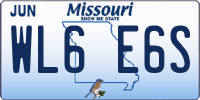 MO license plate WL6E6S