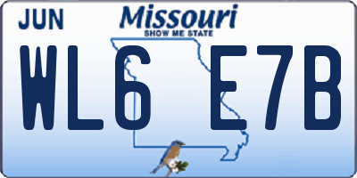 MO license plate WL6E7B