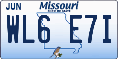 MO license plate WL6E7I