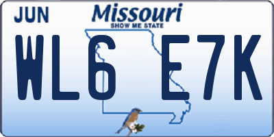MO license plate WL6E7K