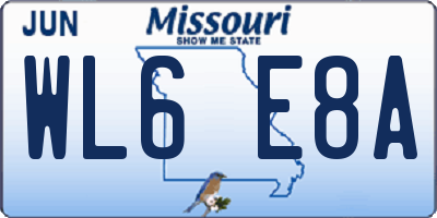 MO license plate WL6E8A