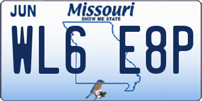 MO license plate WL6E8P