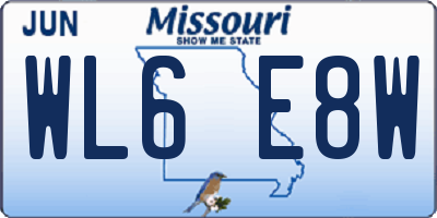 MO license plate WL6E8W