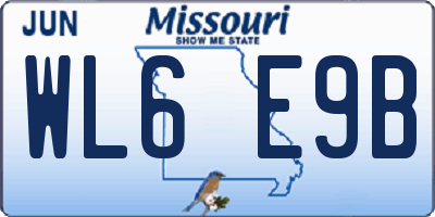 MO license plate WL6E9B