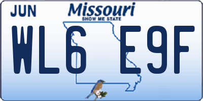 MO license plate WL6E9F