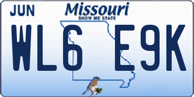 MO license plate WL6E9K
