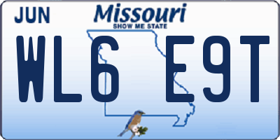 MO license plate WL6E9T