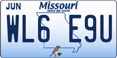 MO license plate WL6E9U