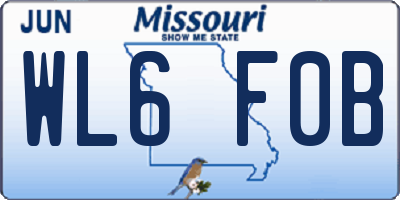 MO license plate WL6F0B