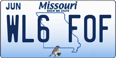 MO license plate WL6F0F
