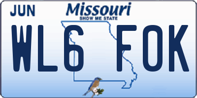 MO license plate WL6F0K