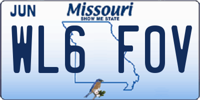 MO license plate WL6F0V