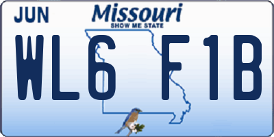 MO license plate WL6F1B