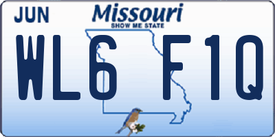 MO license plate WL6F1Q