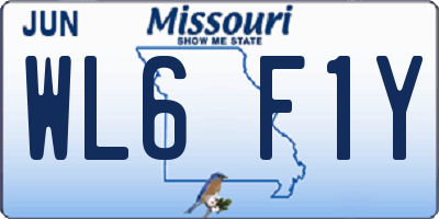 MO license plate WL6F1Y