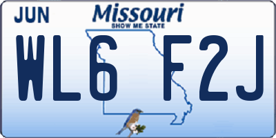 MO license plate WL6F2J