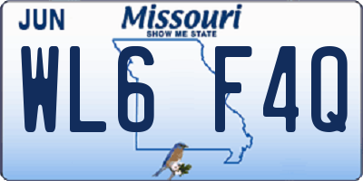 MO license plate WL6F4Q