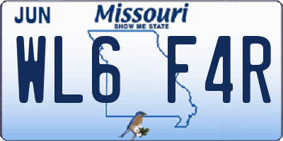 MO license plate WL6F4R