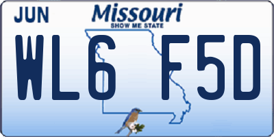 MO license plate WL6F5D