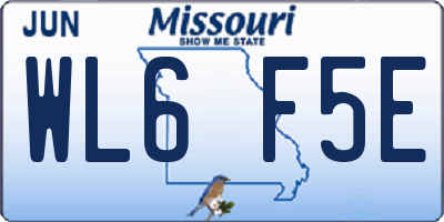 MO license plate WL6F5E