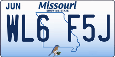 MO license plate WL6F5J