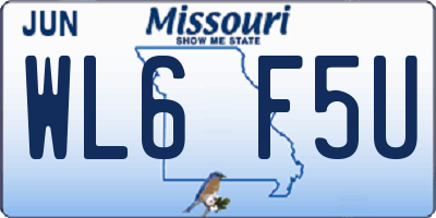 MO license plate WL6F5U