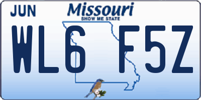MO license plate WL6F5Z