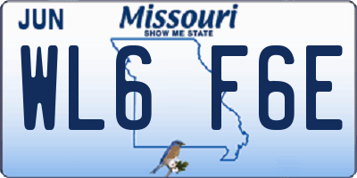 MO license plate WL6F6E