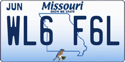 MO license plate WL6F6L
