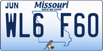 MO license plate WL6F6O