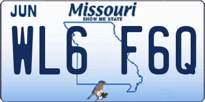MO license plate WL6F6Q