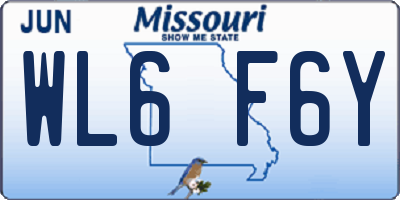 MO license plate WL6F6Y