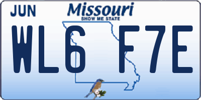 MO license plate WL6F7E