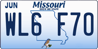 MO license plate WL6F7O
