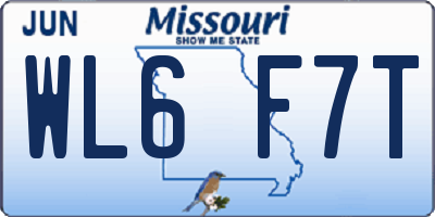 MO license plate WL6F7T