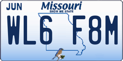 MO license plate WL6F8M