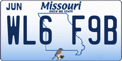 MO license plate WL6F9B