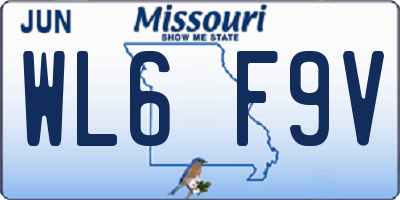 MO license plate WL6F9V