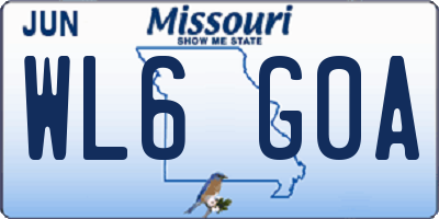 MO license plate WL6G0A