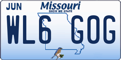 MO license plate WL6G0G