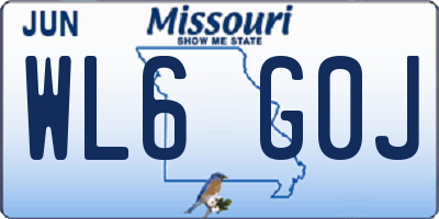 MO license plate WL6G0J