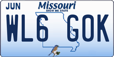 MO license plate WL6G0K