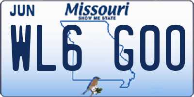 MO license plate WL6G0O